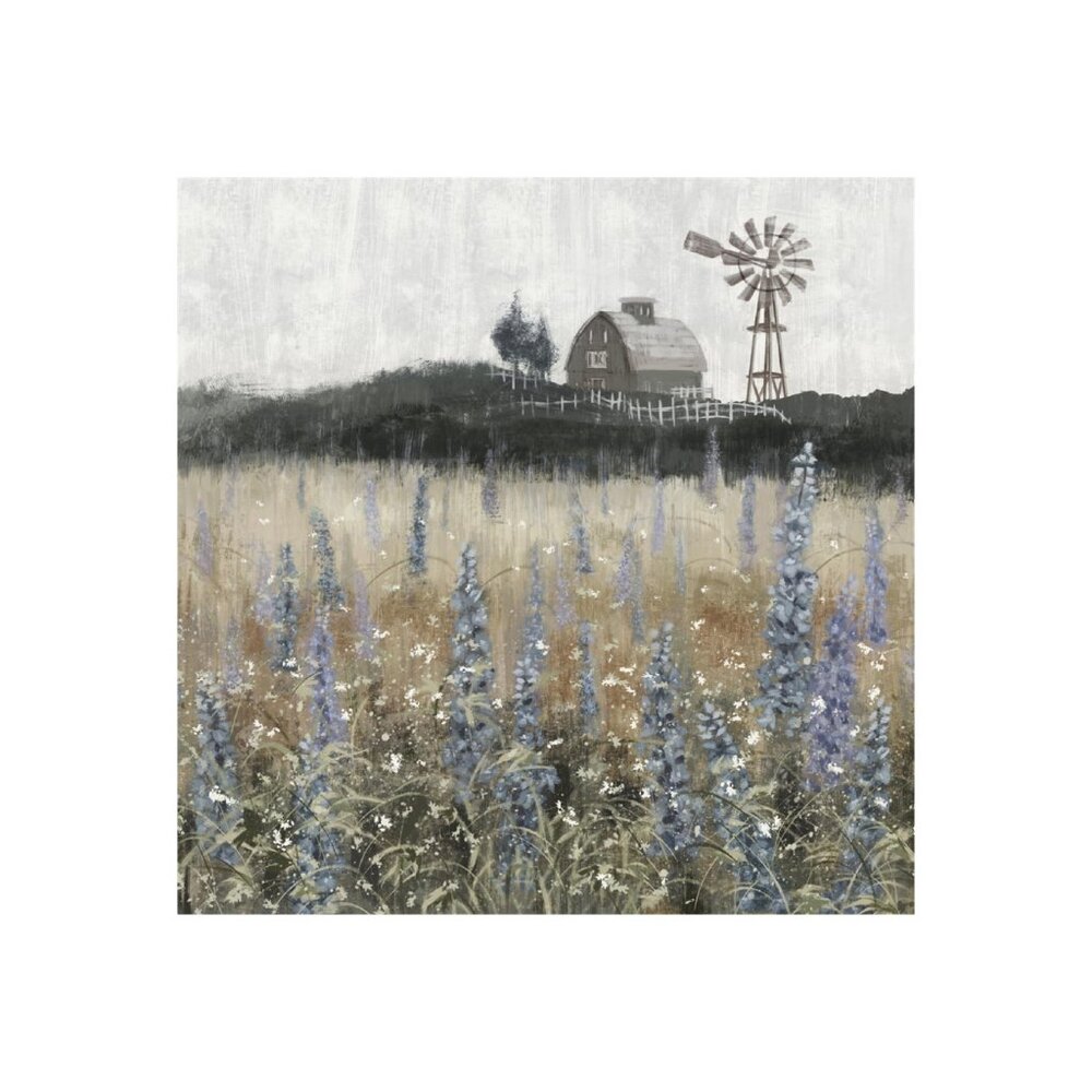 Countryside Flower Field Nature Meadow Unframed Canvas Wall Art 16" X 16"